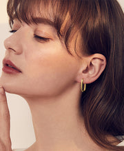 Geometric Rectangle Hoop Earrings