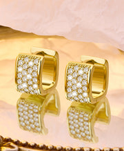 Small Thick CZ Hoop Earrings