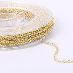 33 Feet 2 MM Gold Plated Solid Brass Cable O Chain Spool - Scentll®