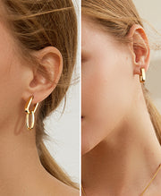 Paperclip Dangle Clip Earrings