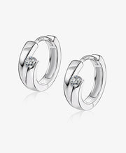 Twisted CZ Huggie Hoop Earrings