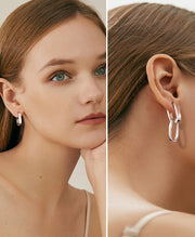 Paperclip Dangle Clip Earrings