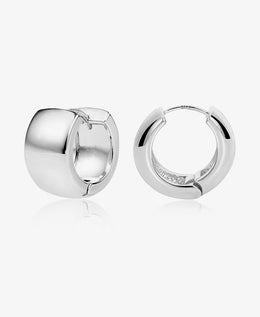 Thick Chunky Round Huggie Hoops Earrings