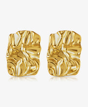 Chunky Irregular Hammered Stud Earring