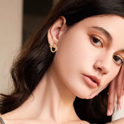 Gold Plated Earrings for Women, 6 Pairs 14k Gold Hoop Earrings for Women, Hypoallergenic Chunky Gold Earrings Jewelry Set Gifts