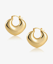 Chunky Heart Hoop Earrings