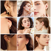 Scentll Small Hoop Earrings Set for Women, 14K Gold/Sliver Plated Chunky Huggie Hoop Earring Hypoallergenic Stackable Earrings for Woman Multiple Piercing Dainty Jewelry Gift