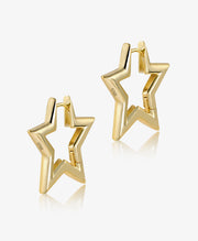 Bright Pentagram Hoop Earrings