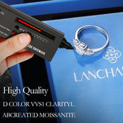 LANCHARMED White Gold Plated Promise Ring Jewelry,1.5ct Moissanite Rings for Women D Color VVS1