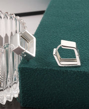 Minimalist Thick Triangle Hoop Earrings