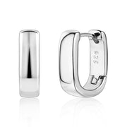 Scentll Chunky Huggie Earrings for Women 14K Gold Plated Small Square Trendy Hypoallergenic Sterling Silver Chunky Geometric Minimalist Hoops for Women Gift for Mom