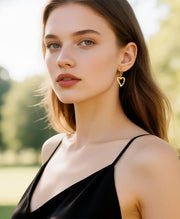 Simple Heart Drop Earrings