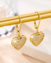 Sparkly Heart Drop Earrings