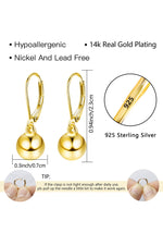 Sterling Silver Drop Ball Earrings for Women
