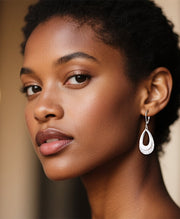 Hammered Double Teardrop Earrings