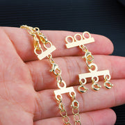 Necklace Layering Clasps 14K Gold Plated Necklace Separator for Layering Necklace Connectors for Multiple Necklaces（2 PCS）