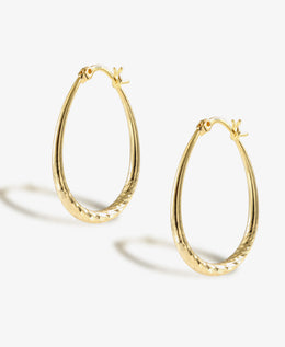 Scentll Silver Oval Hoop Earrings Hypoallergenic 14K Gold Plated Sterling Silver Lightweight Oval Hoop Earrings for Women