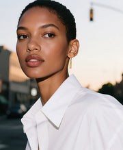 Square Hammered Bar Drop Earrings