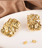 Chunky Irregular Hammered Stud Earring