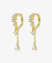 Teardrop CZ Dangle Drop Earrings