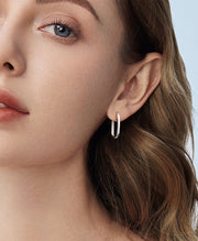 Geometric Rectangle Hoop Earrings