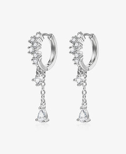 Teardrop CZ Dangle Drop Earrings