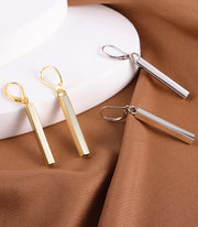 14K Gold Bar Dangle Drop Earrings
