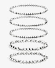 Gold Paperclip Link Bead Bracelet Set