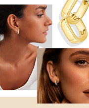 Trendy Small Thick Hoop Earrings