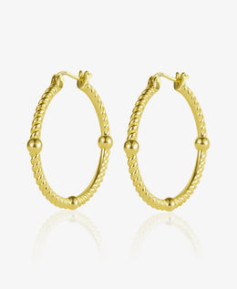 Wrapped Bead Circle Hoop Earrings