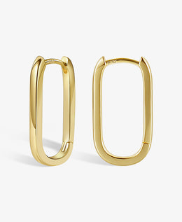 Geometric Rectangle Hoop Earrings