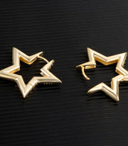 Bright Pentagram Hoop Earrings