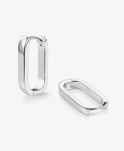 Sleek Oblong Huggie Hoop Earrings