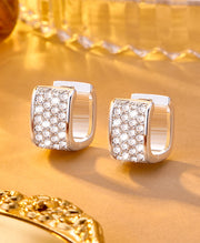 Small Thick CZ Hoop Earrings