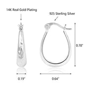 Hoop Earrings for Women Sterling Silver Plated Oval Hoop Earrings Hypoallergenic U Shaped Hoops Earring for Jewelry Gifts