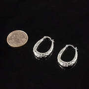 Silver Filigree Hoop Earrings