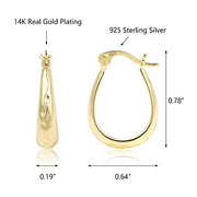 Hoop Earrings for Women Sterling Silver Plated Oval Hoop Earrings Hypoallergenic U Shaped Hoops Earring for Jewelry Gifts
