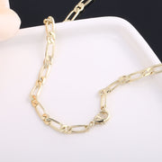 1PCS 14K Gold Plated Flat Figaro Chain Necklace - Scentll®