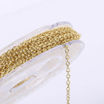 33 Feet 2 MM Gold Plated Solid Brass Cable O Chain Spool - Scentll®