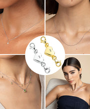 Sterling Silver Heart Magnetic Necklace & Bracelet Clasp & Connector