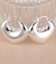 Chunky Heart Hoop Earrings