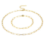 Paperclip Link Chain Necklace & Bracelet Set - Scentll®
