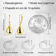 14K Gold Plated Teardrop Earrings for Women | 925 Sterling Silver Leverback Drop Earrings Jewelry Gifts for Women
