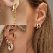 4 PK Small Gold Huggie Hoops