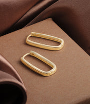 Scentll 925 Sterling Silver Plated Hoop Small Earrings for Women, Trendy Rectangle Hypoallergenic Hoop Earrings Lightweight Square Oval Hoop Earrings for Women Jewelry Gifts