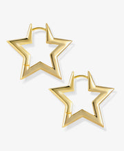 Bright Pentagram Hoop Earrings