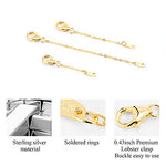 Set of 3 Gold Plated Sterling Silver Extension Chains for Jewelry Making(1 2 3 inch) - Scentll®