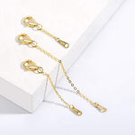 Set of 3 Gold Plated Sterling Silver Extension Chains for Jewelry Making(1 2 3 inch) - Scentll®