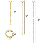 14K Gold Jewelry Extenders 2 3 4 Inches