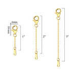 Set of 3 Gold Plated Sterling Silver Extension Chains for Jewelry Making(1 2 3 inch) - Scentll®